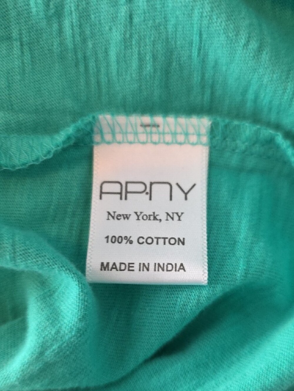 NWT APNY Large Green Ruffle Front Button-Down Shirt - Picture 5 of 6